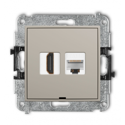 Karlik MINI Gniazdo HDMI + gniazdo komputerowe RJ45 kat.5e 60MGHKBO-45e  (60MGHKBO-45e)